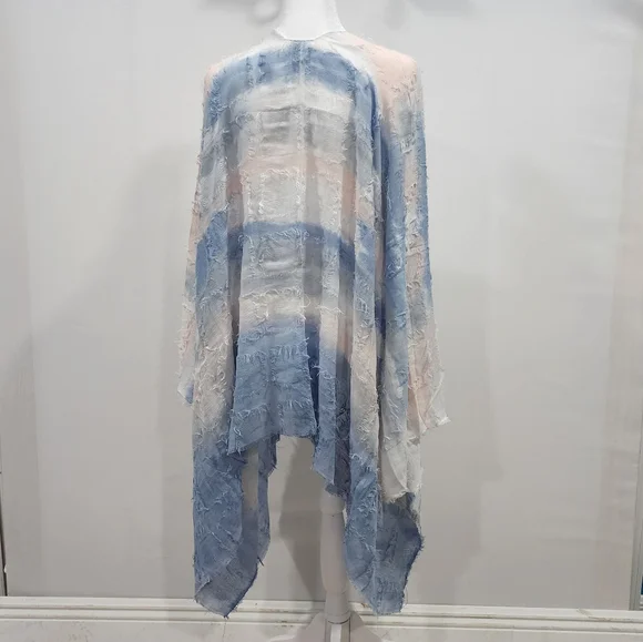 RAJ ARIANA TIE DYE PINK BLUE KIMO Kimono Duster Swim Cover NWOT Polysealed! - Picture 2 of 2
